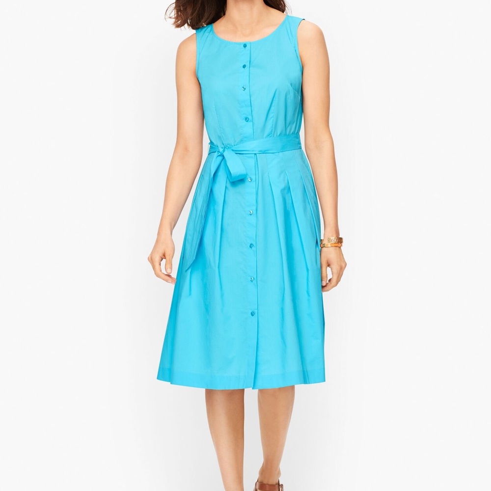 Talbots Aqua Sleeveless Midi Dress